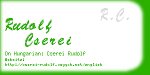 rudolf cserei business card